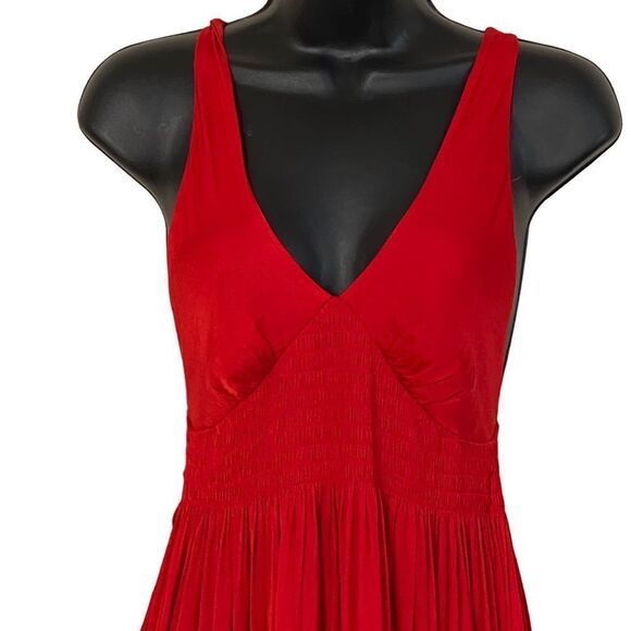 Urban Outfitters Valerie Smocked Satin Midi Dress Sz S - Picture 6 of 16